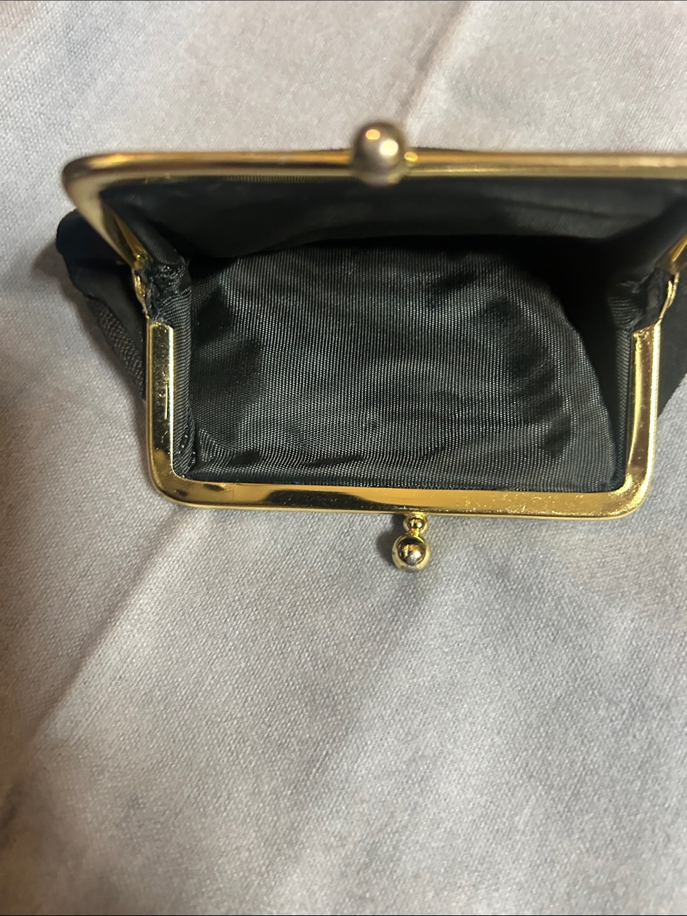 Floral Tapestry Clutch Purse with Gold Frame - Black Multicolor - Picture 4 of 4